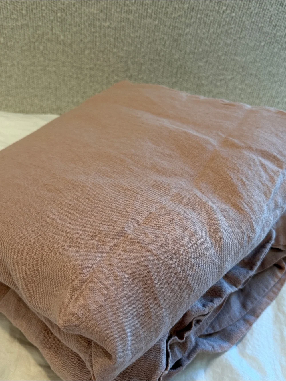 Quince European Linen Duvet Cover King Cal King Dusty Mauve